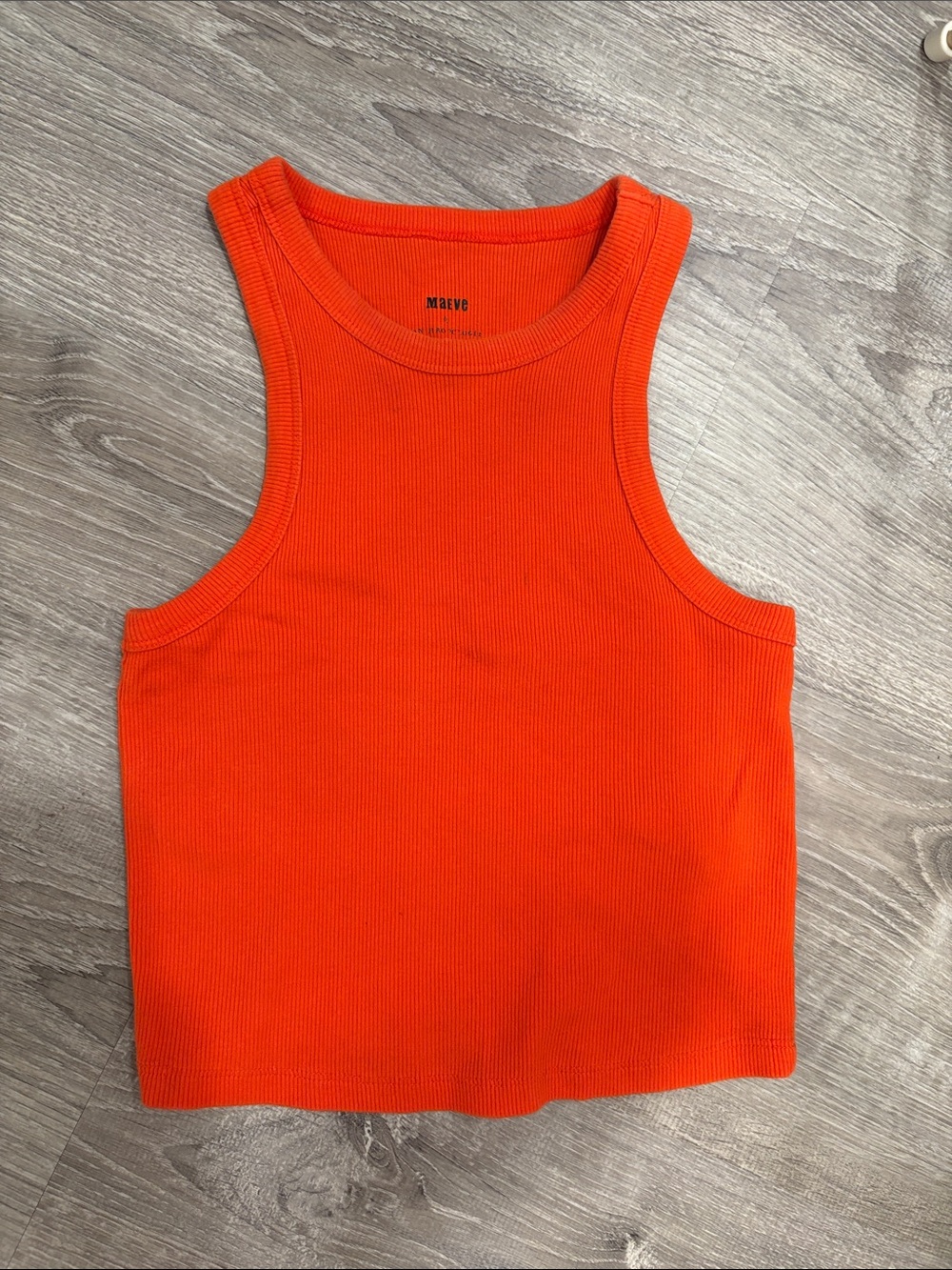 Maeve Orange Ribbed Cropped Tank